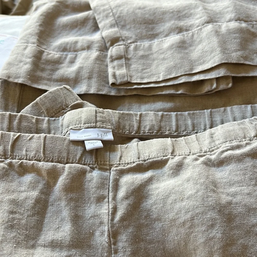 J. Jill Linen Blend Wide-Leg Pants in Light Taupe - Picture 10 of 10